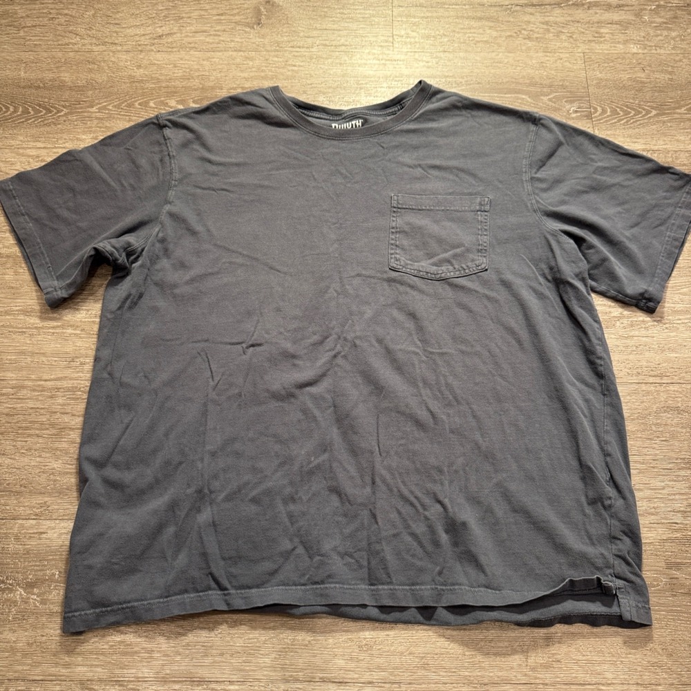 Duluth Trading Shirt Mens 2XL Gray Cotton Longtail Relaxed Pocket Tee Workwear